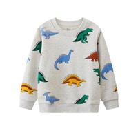 Garçon Pull Sweatshirt Vêtements pour Garçons Enfants Sportswear Dinosaures en Coton Jumper Pullover T Shirt Manches Longues Col Rond Gris Atomne Hiver Taille 6-7 Ans 7T Action de grâces Noël Cadeaux