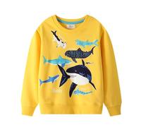 Garçon Pull Sweatshirt Vêtements pour Garçons Enfants Sportswear Licorne en Coton Jumper Pullover T Shirt Manches Longues Col Rond Jaune Atomne Hiver Taille 6-7 Ans 7T Action de grâces Noël Cadeaux