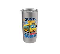 Garçon qui aime les bus - Amant de bus Gobelet isotherme en acier inoxydable double paroi