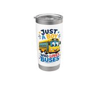 Garçon qui aime les bus - Amant de bus Gobelet isotherme en acier inoxydable double paroi