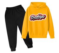 Garçon Survêtement 2PCS Lettre Imprimé Manches Longues Haut Coton Sweater Pullover Pantalon Jogging Enfant Garcon Hiver Fashion Ensemble avec Poche Pull Fitness Course Les Activités