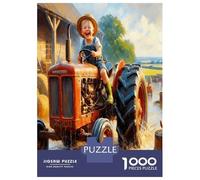 Garçon, Tracteur, Ferme 1000 Pièces Puzzle Classique Joie Rurale de l'enfance Coffret Voitureton Épais - Ultra Dur, Détente Et Créativité, Idéal pour Loisirs Indoor Et Petits Cadeaux 52x38cm/1000pcs