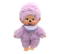 Garçon Violet | 13 cm | Kiki | Monchhichi Poupée Couleur | avec Bavoir Violet