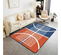 Garçons Adolescents Tapis de Basket Ball Chambre 150x200,Amateurs de Basket Ball Tapis Salon,Jeu de Terrain de Sport Tapis Salon Enfants,Jeu de Basket Ball Tapis Intérieur et Extérieur Ne Tombe Pas