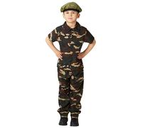 Garçons Camouflage Soldat Forces Armées Militaire Armée Garçon Costume Déguisement 3-8 Ans - 7-8 Years