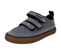 Garçons Clarks Fleuve Tor K Velours Détaillé Crochet et Boucle Chaussures