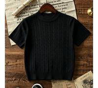 Garçons Couleur Unie De Base Câble Tricoté Manches Courtes Pull, Enfants Décontracté Col Rond Tricot Top, Tricot Polyvalent Pour Tous Les Jours 8Y,9Y,10Y,11Y,12YUnicoloreTricots