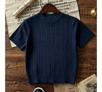 Garçons Couleur Unie De Base Câble Tricoté Manches Courtes Pull, Enfants Décontracté Col Rond Tricot Top, Tricot Polyvalent Pour Tous Les Jours 8Y,9Y,10Y,11Y,12YUnicoloreTricots