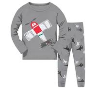 Garçons Ensembles de Pyjama Enfant Ensemble Manches Longues Pyjamas Kawaii d'été Haut Col Rond Pantalon Mignonne Dinosaure Tracteur pour Enfants Colorier