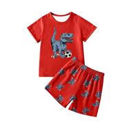 Garçons Ensembles de Pyjama Enfants et Jeunes T Shirt Tops Pjs Shorts uni Assorti Enfant Fille Ado Coton Tendance Pratiques Survêtement pour 8-18 Ans