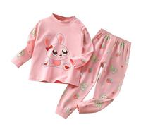 Garçons Ensembles de Pyjama Ensemble Deux pièces Pyjamas pour Enfants Garçon Manches Longues Coton en Doux T Shirt Tops et Pjs Shorts Peints La Main Filles