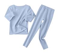 Garçons Ensembles de Pyjama Solides Manches Longues Tenues Loungewear décontracté Tenue Coton Biologique Doux Tee Shirt Peints La Main Vêtements Maison