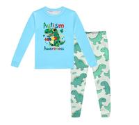 Garçons Ensembles de Pyjama Vêtement Nuit Enfant Manches Longues Ensemble Pyjamas Kawaii d'été Haut Col Rond Pantalon Mignonne Dinosaure Tracteur Enfants et Jeunes