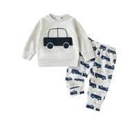 Garçons Ensembles de Pyjama Vêtement Nuit Enfant Manches Longues Ensemble Pyjamas Unisexe Confortable et Doux Hauts Pantalon Dinosaure Requin Voitures Vêtements Maison