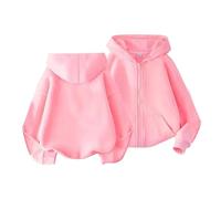 Garçons et filles Middle et Grands Enfants Automne et Hiver Fin de la Mode Couleur unie Veste zippée Broche magnétique, Rose, 3-4 ans