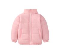 Garçons et filles moyens et grands enfants en automne et en hiver cent avec poches de ceinture fines et légères multicolores col rembourré en coton 6 manteaux d'hiver pour filles, rose, 8-9 ans