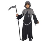 Garçons Faucheur Déguisement Costume Halloween Phantom Mal Effrayant Robe Neuf