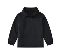 Garçons Filles Ados T-Shirt Polo Garcon uni Manches Longues Patchwork vêtements Uniforme Scolaire de Coton Courtes, Haut Simple Respirant t-Shirts Casual pour et