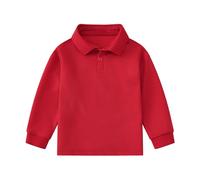 Garçons Filles Ados T-Shirt Polo Garcon uni Manches Longues Patchwork vêtements Uniforme Scolaire de Coton Courtes, Haut Simple Respirant t-Shirts Casual pour et