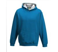 Garçons Filles Enfants Contraste Capuche Deux Ton Sweat Capuche Pull