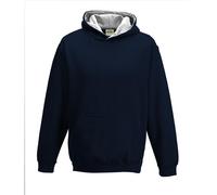 Garçons Filles Enfants Contraste Capuche Deux Ton Sweat Capuche Pull