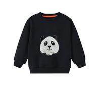 Garçons Filles Pull Printemps Multicolore Paillettes Grands Enfants Manches Longues Loisirs Enfants Dessin Animé Panda Motif Tigre Pull de Sport Garçons, Noir , 4-5 ans