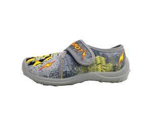 Garçons Fischer Markenschuhe Chausson Textile Glissement/ouvert Plat - gris/coloré 669 35