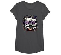 Garçons Halloween Citrouille Spice and Everything Spooky T-Shirt, Fille, Chiné Foncé, XS