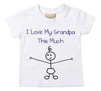 garçons I Love My PAPI This Much T-shirt bébé tout-petit enfants Disponible en tailles 0-6 mois à 14-15 ans son bâton personne blanc blanc 6-12 mois