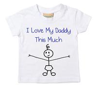 garçons J'aime ma Daddy This Much T-shirt bébé en âge Bas enfants disponible en tailles 0-6 mois pour 14-15 ans son bâton personne fête des pères - Blanc, 14-15 ans