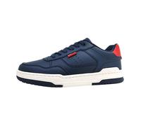 Garçons Levis Baskets John SE - 8 Textile Lacets Plat - Navy/Red 0290 38