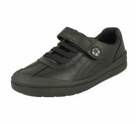 Garçons Rock Pass Cuir Noir Crochet Et Boucle Casual École Chaussures Clarks Now
