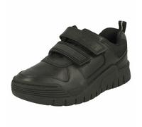 Garçons Scooter Vitesse Cuir Noir Crochet Et Boucle Bracelet École Chaussures