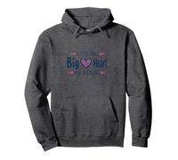 Garçons Sensibilisation au Cancer du Sein Little Man Big Heart Cause Sweat à Capuche, Unisexe pour Adultes, Chiné Foncé, XL