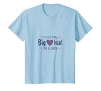Garçons Sensibilisation au Cancer du Sein Little Man Big Heart Cause T-Shirt, Enfant, Bleu Céleste, 10 Ans