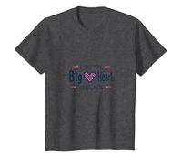 Garçons Sensibilisation au Cancer du Sein Little Man Big Heart Cause T-Shirt, Enfant, Chiné Foncé, 6 Ans