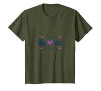 Garçons Sensibilisation au Cancer du Sein Little Man Big Heart Cause T-Shirt, Enfant, Olive, 8 Ans
