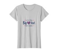 Garçons Sensibilisation au Cancer du Sein Little Man Big Heart Cause T-Shirt, Femme, Argent, XS