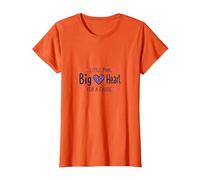 Garçons Sensibilisation au Cancer du Sein Little Man Big Heart Cause T-Shirt, Femme, Orange, M