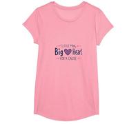 Garçons Sensibilisation au Cancer du Sein Little Man Big Heart Cause T-Shirt, Fille, Rose, M