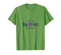 Garçons Sensibilisation au Cancer du Sein Little Man Big Heart Cause T-Shirt, Homme, Herbe, 3XL