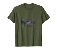 Garçons Sensibilisation au Cancer du Sein Little Man Big Heart Cause T-Shirt, Homme, Olive, L