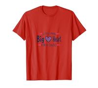 Garçons Sensibilisation au Cancer du Sein Little Man Big Heart Cause T-Shirt, Homme, Rouge, L