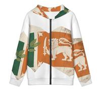 Garçons Sweat À Capuche Zippé Léger Mélange Polyester Imprimé Sri Lanka Drapeau National Patriotique Confortable Respirant Sweat Zippé École Sport Voyage Quotidien