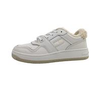 Garçons Tommy Hilfiger Lacets Retro Basket Textile Lacets Plat - YBL Blanc 39