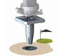 GARD & ROCK-Pied amovible parasol déporté fixation universelle coloris gris en aluminium Gard&Rock - 17 x 17 x 18 cm