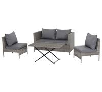 Gardamo Ensemble de jardin Vigo Lounge, 4 pièces, gris