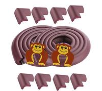 Garde bord de la porte et de la mousse d'angle de protection pour les Proofing bébé, bébé Pare-chocs avec coin enfant protecteurs, Comprend 8 Corners préenregistrée, 2 portes Slammer - 2 * 2M - Brown