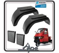 Garde-boue arrière Piaggio APE 50, Noir, Plastique, 2 pièces, Protège-éclaboussures original Piaggio, Pour voiturette, Position arrière