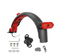 Garde-boue arrière pour Xiaomi M365 Pro2 1S, en aluminium pour garde-boue avec feu arrière à distance, mise à niveau du système de freinage robuste pour trottinette électrique (gris + rouge)
